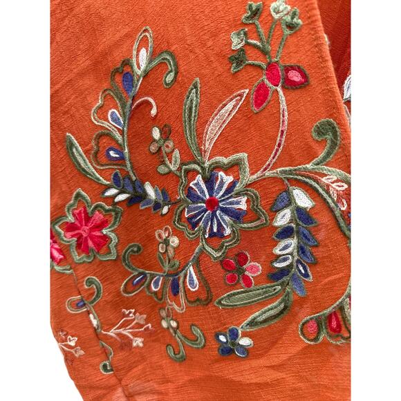 Orange Embroidered Kimono - Picture 2 of 5